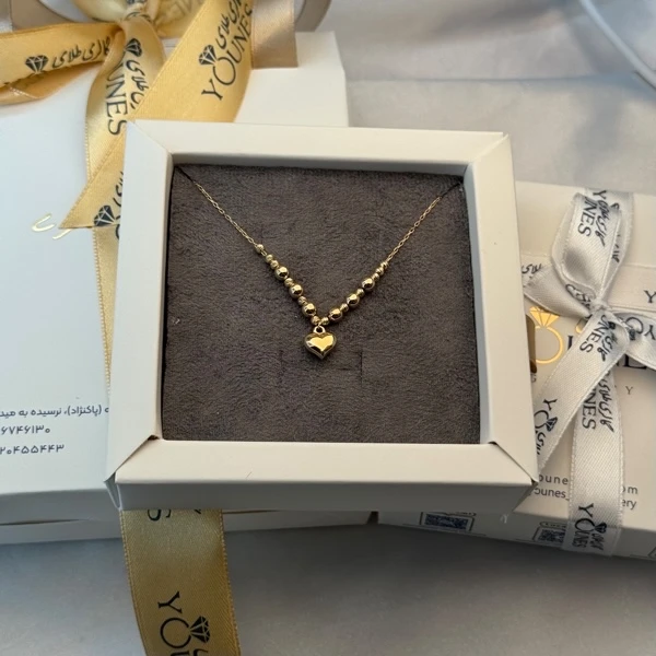 گردنبند طلا قلب و گوی